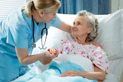 caregiver with patient